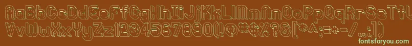 Knochen3DOutlined Font – Green Fonts on Brown Background