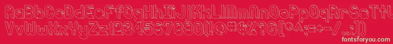 Knochen3DOutlined Font – Green Fonts on Red Background