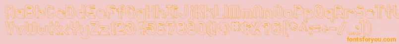 Knochen3DOutlined Font – Orange Fonts on Pink Background