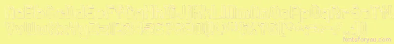 Knochen3DOutlined Font – Pink Fonts on Yellow Background