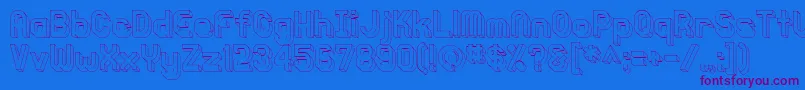 Knochen3DOutlined Font – Purple Fonts on Blue Background