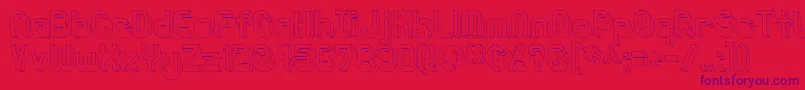 Knochen3DOutlined Font – Purple Fonts on Red Background