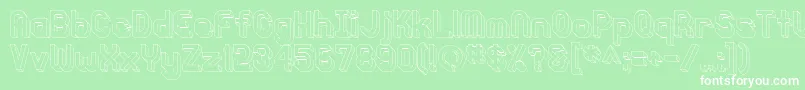 Knochen3DOutlined Font – White Fonts on Green Background