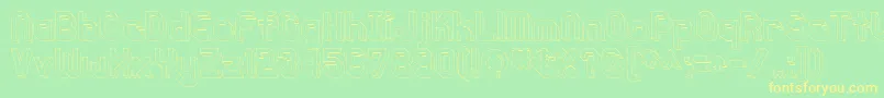 Knochen3DOutlined Font – Yellow Fonts on Green Background