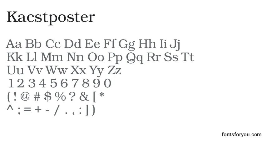 Schriftart Kacstposter – Alphabet, Zahlen, spezielle Symbole