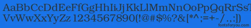 フォントKacstposter – 黒い文字の青い背景