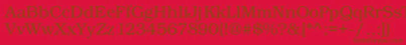 Kacstposter Font – Brown Fonts on Red Background