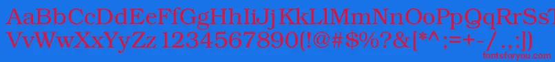 Czcionka Kacstposter – czerwone czcionki na niebieskim tle