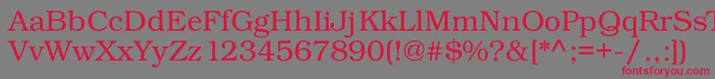 フォントKacstposter – 赤い文字の灰色の背景