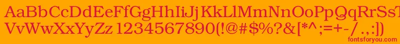 Kacstposter Font – Red Fonts on Orange Background