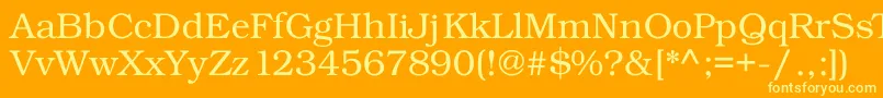 More about Kacstposter Font Kacstposter Font – Yellow Fonts on Orange Background