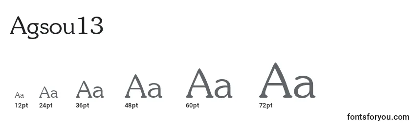 Размеры шрифта Agsou13