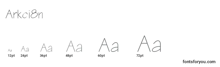 Размеры шрифта Arkoi8n