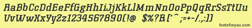 KorneuburgSlabBoldSlanted Font – Black Fonts on Yellow Background