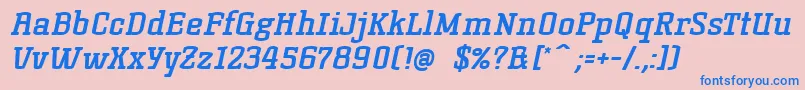 KorneuburgSlabBoldSlanted Font – Blue Fonts on Pink Background