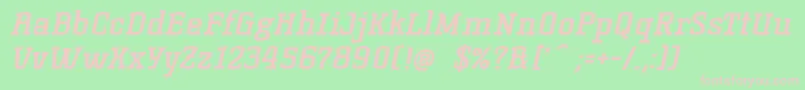 KorneuburgSlabBoldSlanted Font – Pink Fonts on Green Background