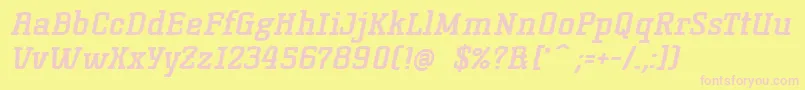 KorneuburgSlabBoldSlanted Font – Pink Fonts on Yellow Background