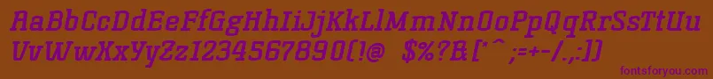 KorneuburgSlabBoldSlanted Font – Purple Fonts on Brown Background