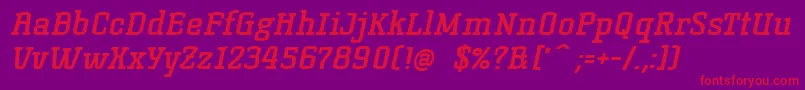 KorneuburgSlabBoldSlanted Font – Red Fonts on Purple Background