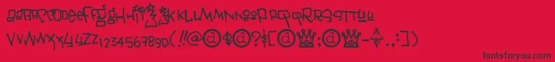 Janis ffy Font – Black Fonts on Red Background