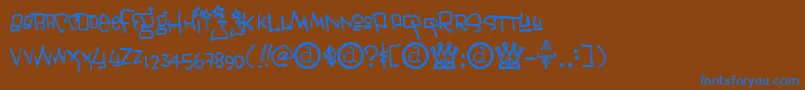 Janis ffy Font – Blue Fonts on Brown Background