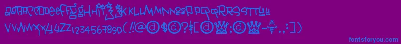 Janis ffy Font – Blue Fonts on Purple Background