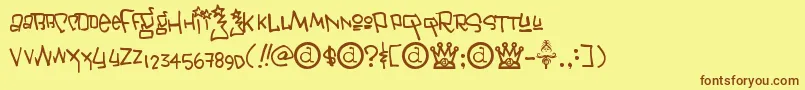 Janis ffy Font – Brown Fonts on Yellow Background