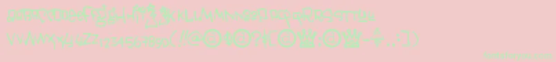 Janis ffy Font – Green Fonts on Pink Background