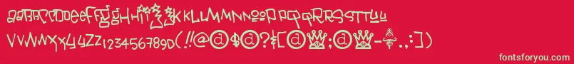 Шрифт Janis ffy – зелёные шрифты на красном фоне
