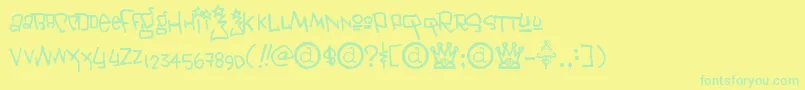 Janis ffy Font – Green Fonts on Yellow Background