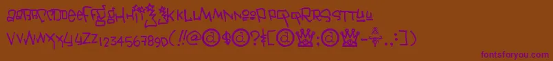 Janis ffy Font – Purple Fonts on Brown Background
