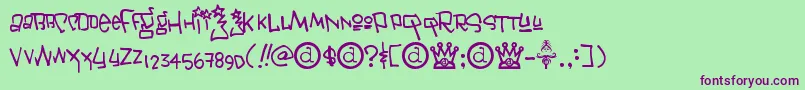 Janis ffy Font – Purple Fonts on Green Background