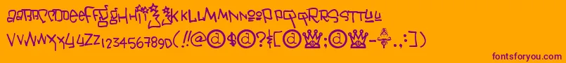 Janis ffy Font – Purple Fonts on Orange Background