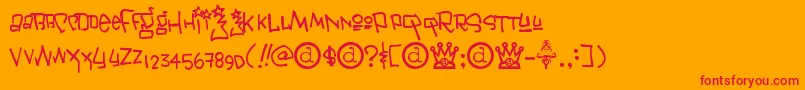 Janis ffy Font – Red Fonts on Orange Background