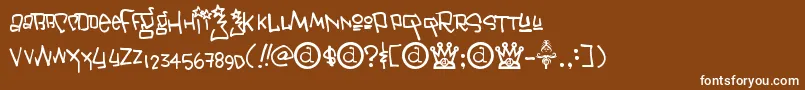 Janis ffy-Schriftart – Weiße Schriften auf braunem Hintergrund
