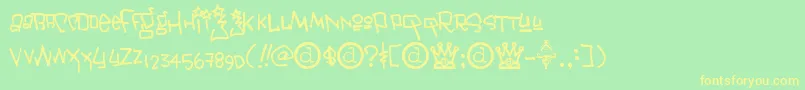 Janis ffy Font – Yellow Fonts on Green Background