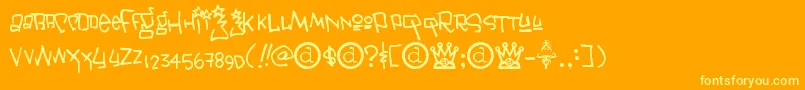 Janis ffy Font – Yellow Fonts on Orange Background