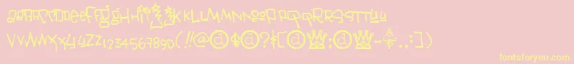 Janis ffy Font – Yellow Fonts on Pink Background