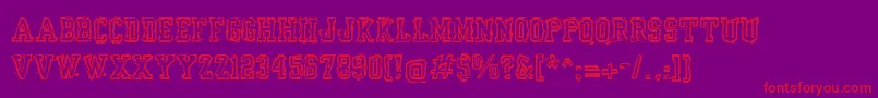 Yearbookmess Font – Red Fonts on Purple Background