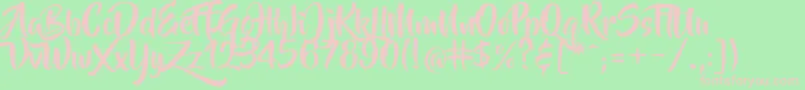 BeyondTheMountains Font – Pink Fonts on Green Background