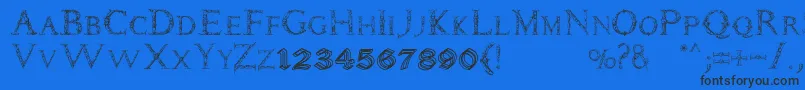 Daemonesque Font – Black Fonts on Blue Background