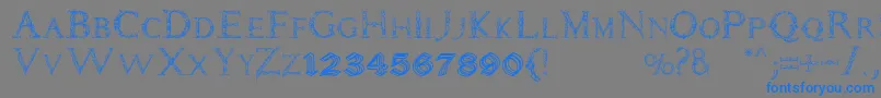 Daemonesque Font – Blue Fonts on Gray Background
