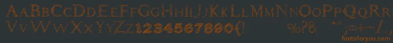Daemonesque Font – Brown Fonts on Black Background
