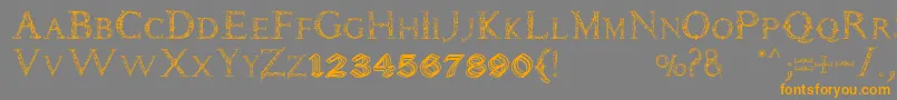 Daemonesque Font – Orange Fonts on Gray Background