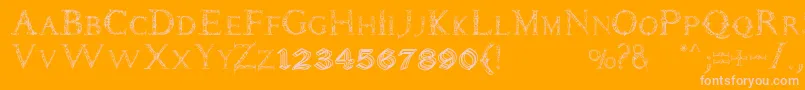 Daemonesque-Schriftart – Rosa Schriften auf orangefarbenem Hintergrund