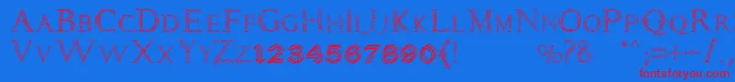 Daemonesque Font – Red Fonts on Blue Background