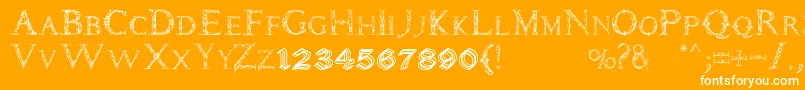 Daemonesque Font – White Fonts on Orange Background
