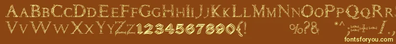Daemonesque Font – Yellow Fonts on Brown Background