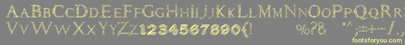 Daemonesque Font – Yellow Fonts on Gray Background
