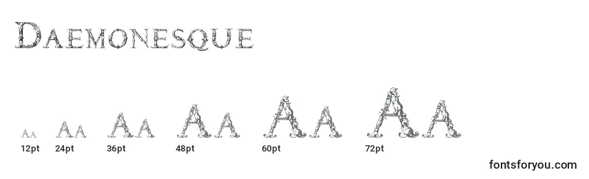 Размеры шрифта Daemonesque